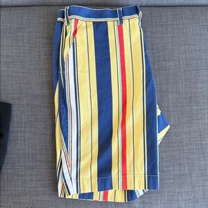 Loud Mouth Golf Striped Yellow and Blue Men's Golf Shorts